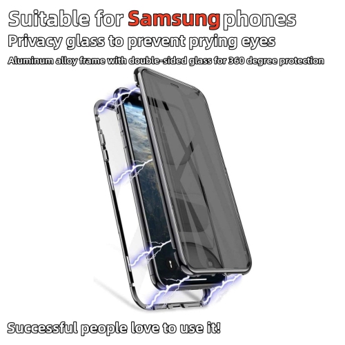 Convient pour Samsung S20FE étui pour téléphone mobile anti-peep étui pour téléphone mobile Magneto double face verre magnétique métal ventouse - noir