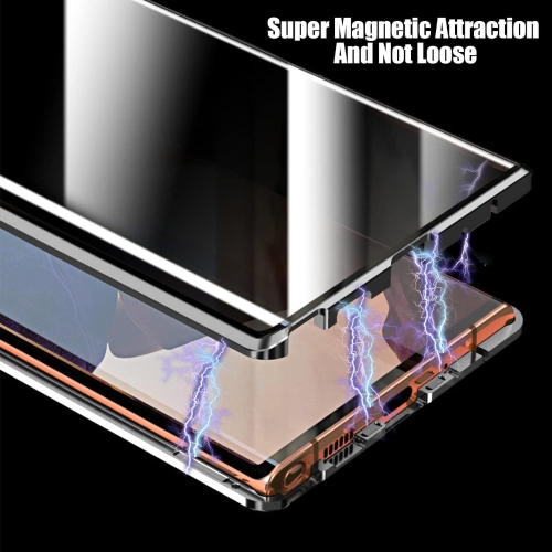 Convient à l'étui pour téléphone cellulaire S22 de Samsung, étui pour téléphone cellulaire anti-peep Magneto double face en verre magnétique