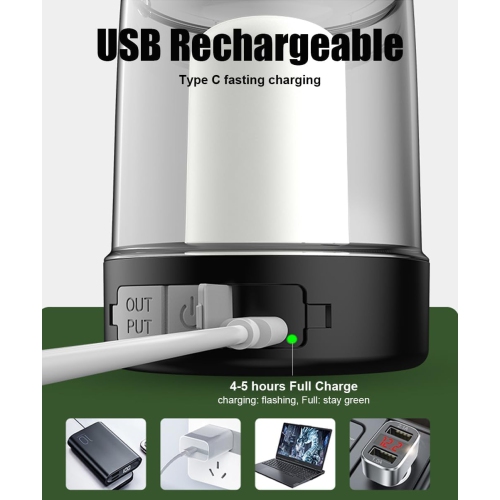 Outdoor USB Charging Flame Camping Light Three-mode Switch Portable Camping Atmosphere Light Tent Light