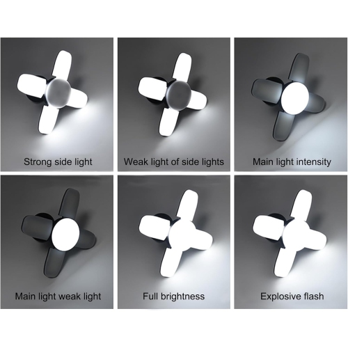 Solar Camping Light with USB Output Foldable Four-leaf Light Outdoor Tent Light with Hook Emergency Light