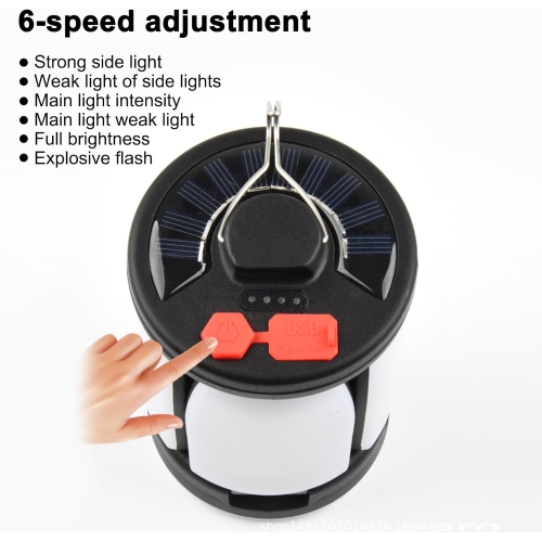 Solar Camping Light with USB Output Foldable Four-leaf Light Outdoor Tent Light with Hook Emergency Light