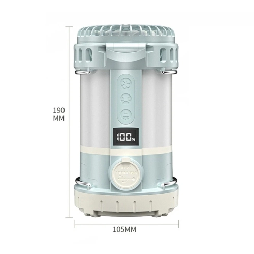 3-in-1 fan and lantern with LED light and waterproof design for camping trips