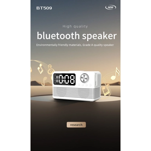 15W Fast Wireless Charger with Bluetooth Speaker and Alarm Clock Radio, 4 in 1 Wireless Charging Station for iPhone, Android Phones with FM Radio for