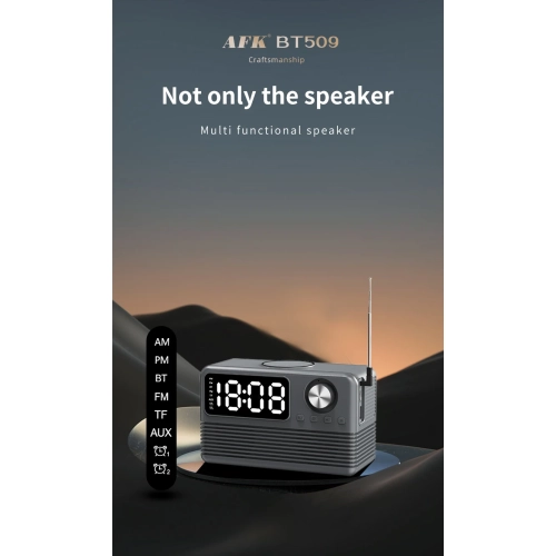 15W Fast Wireless Charger with Bluetooth Speaker and Alarm Clock Radio, 4 in 1 Wireless Charging Station for iPhone, Android Phones with FM Radio for