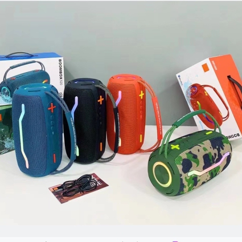 BOX520 portable wireless Bluetooth speaker, atmosphere light, subwoofer, home and outdoor dual-use, card support, desktop speaker, voice prompt -