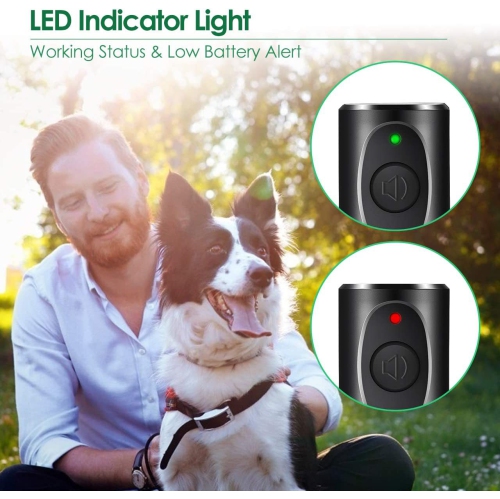 Appareil d'entraînement à ultrasons portatif pour chien avec dresseur à chien, anti-aboiement à ultrasons pour chien, indicateur LED d'entraînement