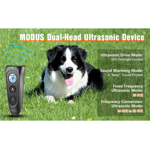 Bouchon d'écorce ultrasonique à deux têtes, dispositif d'entraînement portatif pour chien, bouchon d'écorce pour chien, prise en charge de