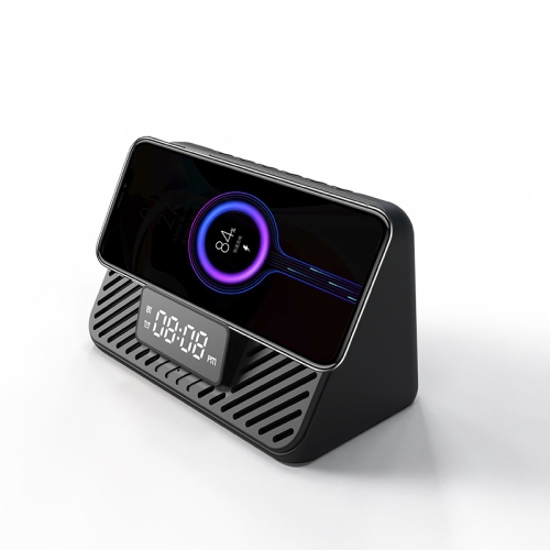 Bluetooth speaker 15W wireless charging clock LED alarm clock speaker wireless charging Bluetooth speaker smart portable mobile phone holder