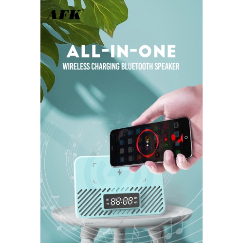 Bluetooth speaker 15W wireless charging clock LED alarm clock speaker wireless charging Bluetooth speaker smart portable mobile phone holder