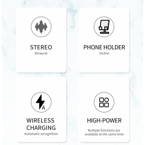 Bluetooth speaker 15W wireless charging clock LED alarm clock speaker wireless charging Bluetooth speaker smart portable mobile phone holder