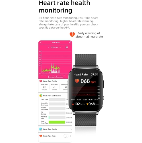 1.83-inch smart watch, magnetic charging, touch screen, IP67 waterproof, long battery life, support iOS/Android, surprise gift for family and friends