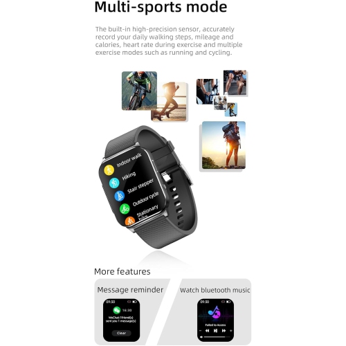 1.83-inch smart watch, magnetic charging, touch screen, IP67 waterproof, long battery life, support iOS/Android, surprise gift for family and friends