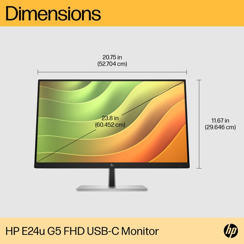(Open Box)HP E24u G5 24" Class Full HD LCD Monitor Display Output - HDMI/Display Port/USB-C Manufacture warranty available until Nov 2027