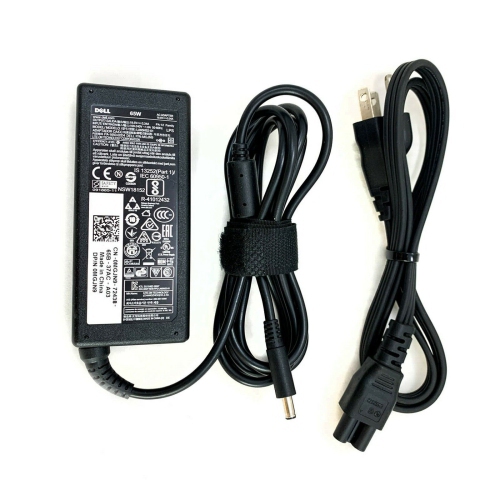 Refurbished Genuine Dell AC Adapter Charger 19.5V 3.34A 65W 4.5x3.0mm Tip with Power Cord, Model: 0G6J41, 043NY4, 0MGJN9, 0GG2WG/Mix