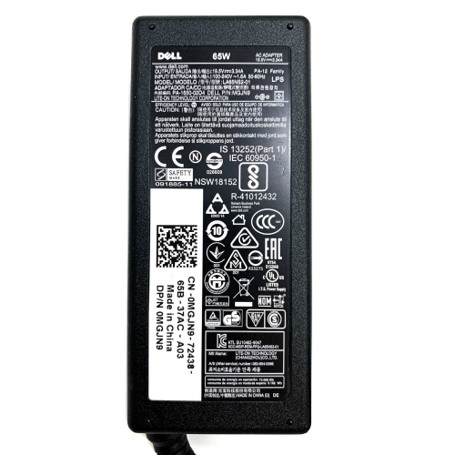 Refurbished Genuine Dell AC Adapter Charger 19.5V 3.34A 65W 4.5x3.0mm Tip with Power Cord, Model: 0G6J41, 043NY4, 0MGJN9, 0GG2WG/Mix