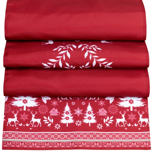 Reindeer and Snowflakes Rectangular Christmas Table Runner - 90"