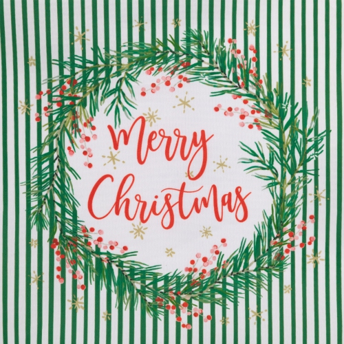 Chemin de table rectangulaire rayé Merry Christmas - 90 po