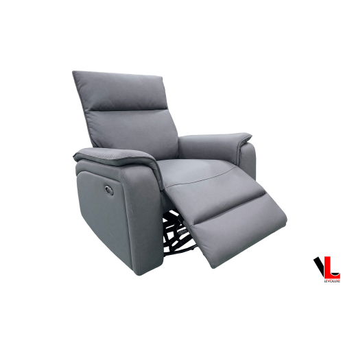 Levoluxe Sereno 36" Jaxxon Smoke Power Swivel Glider Reclining Chair