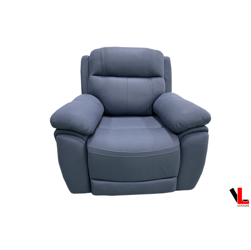 Levoluxe Regent 40.5" Jaxxon Blue Power Reclining Chair with Power Headrest