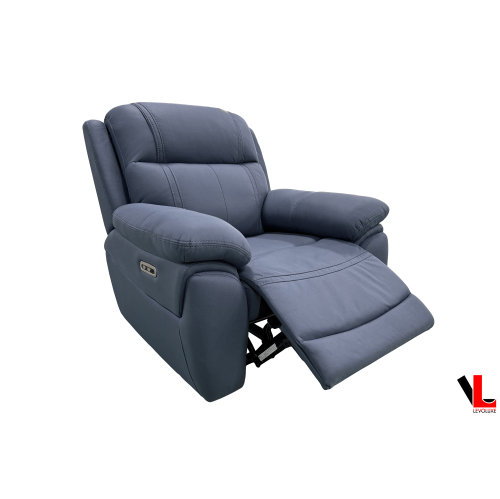 Levoluxe Regent 40.5" Jaxxon Blue Power Reclining Chair with Power Headrest