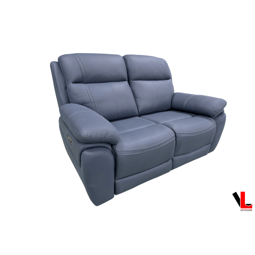 Causeuse inclinable électrique à 2 places Regent de 62&nbsp;po Jaxxon Blue de Levoluxe avec appuie-tête électriques
