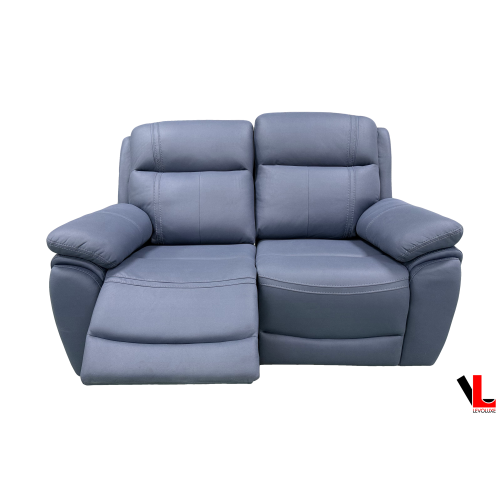 Causeuse inclinable électrique à 2 places Regent de 62&nbsp;po Jaxxon Blue de Levoluxe avec appuie-tête électriques