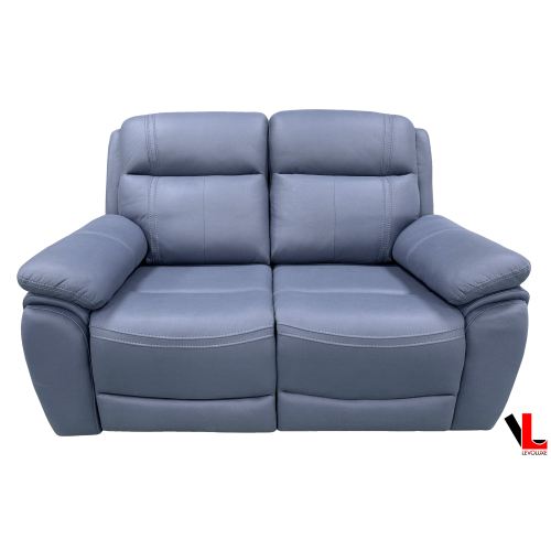 Causeuse inclinable électrique à 2 places Regent de 62&nbsp;po Jaxxon Blue de Levoluxe avec appuie-tête électriques