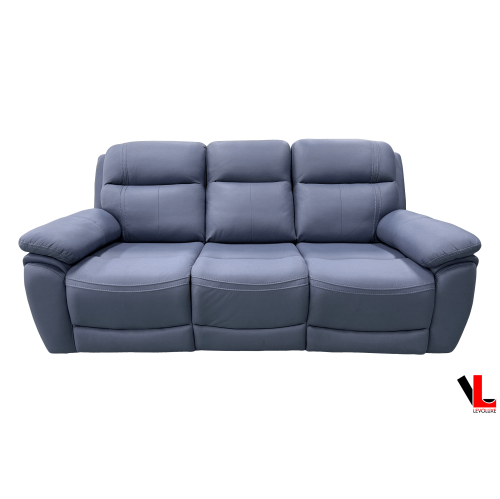 Levoluxe Regent 83" Jaxxon Blue Power Reclining 3 Seater Sofa with Power Headrests