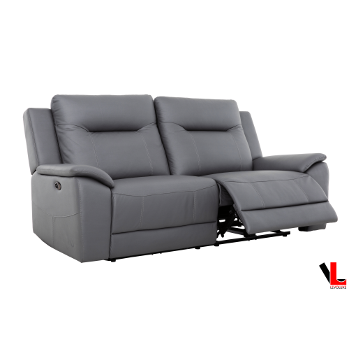 Levoluxe Avante 2 Piece Power Reclining Sofa and Loveseat in Jaxxon Steel