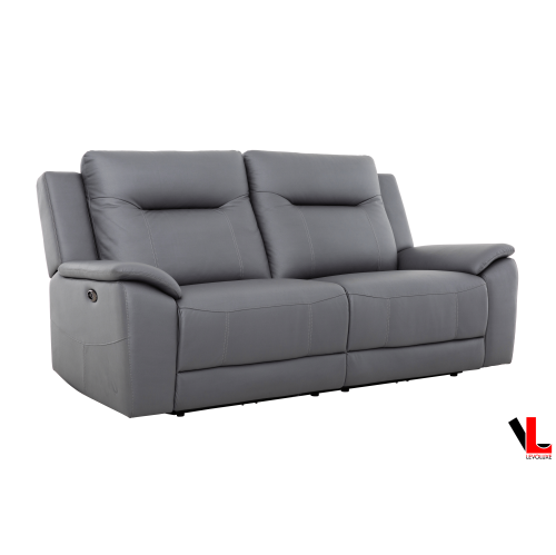 Levoluxe Avante 2 Piece Power Reclining Sofa and Loveseat in Jaxxon Steel