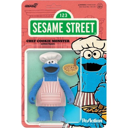 SUPER7  Sesame Street Reaction Figures Wave 04 - Chef Cookie Action Figure