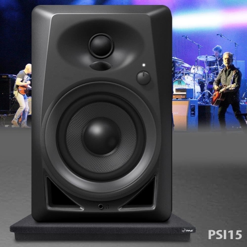 Pyle Sound Dampening Speaker Riser Foam - Audio Acoustic Noise Isolation Platform Pads Recoil Stabilizer w/ Rubber Base Pad For Studio Monitor,