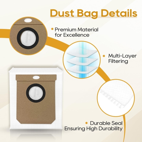VACKING 10 Reusable Dust Bag Compatible for Eufy L60, for Eufy L50, for Eufy L60 Hybrid,