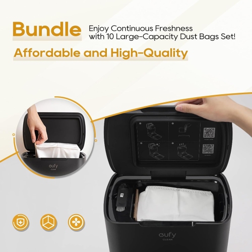 VACKING 10 Reusable Dust Bag Compatible for Eufy L60, for Eufy L50, for Eufy L60 Hybrid,