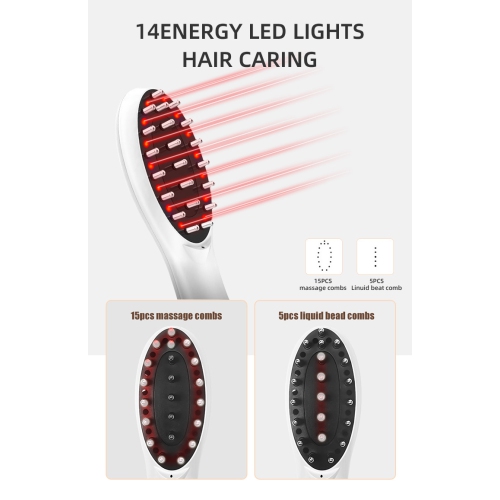 New household electric hair care comb negative ion hair care comb hair moisturizing liquid hair guide red and blue light vibration scalp massage comb