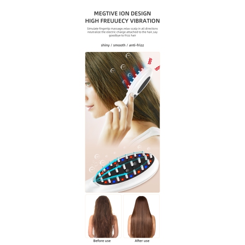 New household electric hair care comb negative ion hair care comb hair moisturizing liquid hair guide red and blue light vibration scalp massage comb