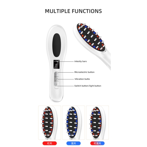 New household electric hair care comb negative ion hair care comb hair moisturizing liquid hair guide red and blue light vibration scalp massage comb