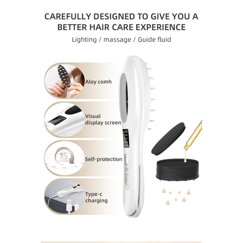 New household electric hair care comb negative ion hair care comb hair moisturizing liquid hair guide red and blue light vibration scalp massage comb