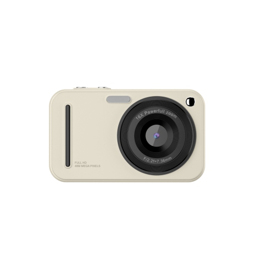 Digital camera CCD student Selfie HD camera portable digital camera anti-shake, wide-angle 2.4-inch HD screen-ivory beige + 32G memory card