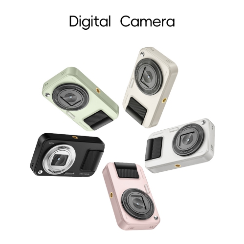 CCD digital camera HD portable ordinary digital camera home selfie camera travel portable screen 2.4 inches - black camera + data cable + lanyard +