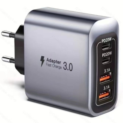 Hot selling US standard 55W dual PD mobile phone charger 2A2C multi-port charging head QC3.0 fast charging charging head - European standard 55W