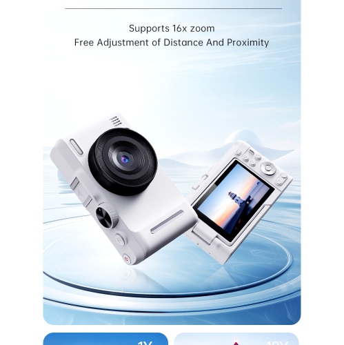 Digital camera CCD digital camera 2K digital camera 3-inch HD screen DX9 neutral home wide-angle, macro, rotating LCD screen, HD camera - white + 32G