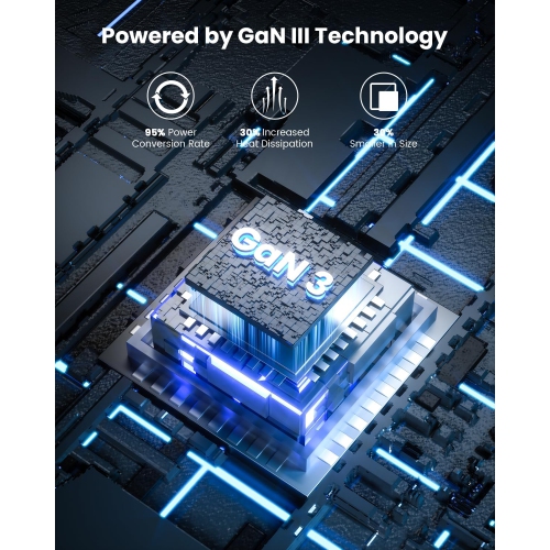 268W GaN Desktop Charger Multi-Port Desktop Charging Station Phone Tablet Charger 5C3A PD Fast Charging New Height, Single Port Support PD3.0 -