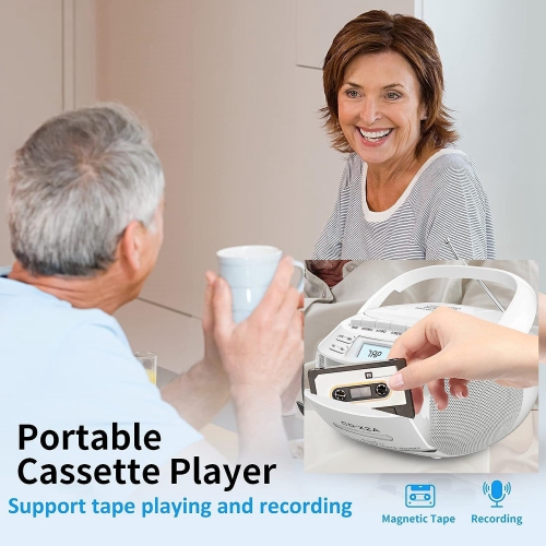 Multifunctional Bluetooth cassette radio, portable CD player, USB interface, recording function, A-B repeat, CD player, speaker, cassette, with AM/FM