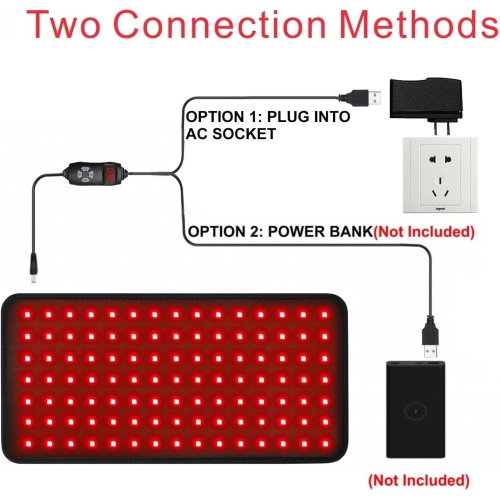 New 16'' X 7.9'' LED 660nm Red Light Therapy and 850nm Near Infrared Light Therapy Devices Large Pads Wearable Wrap for Pain