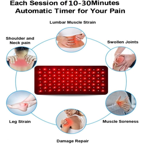 New 16'' X 7.9'' LED 660nm Red Light Therapy and 850nm Near Infrared Light Therapy Devices Large Pads Wearable Wrap for Pain