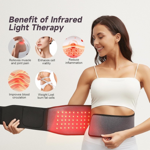 Red Light Therapy Wrap Belt for Body, Men and Women Gift,100 LEDs,5Gears 9Timers Remote Control, 660nm&850nm Infrared Light Therapy for Back, Waist,