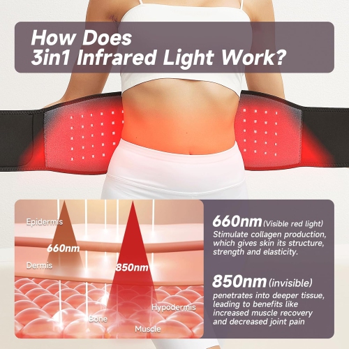 Red Light Therapy Wrap Belt for Body, Men and Women Gift,100 LEDs,5Gears 9Timers Remote Control, 660nm&850nm Infrared Light Therapy for Back, Waist,