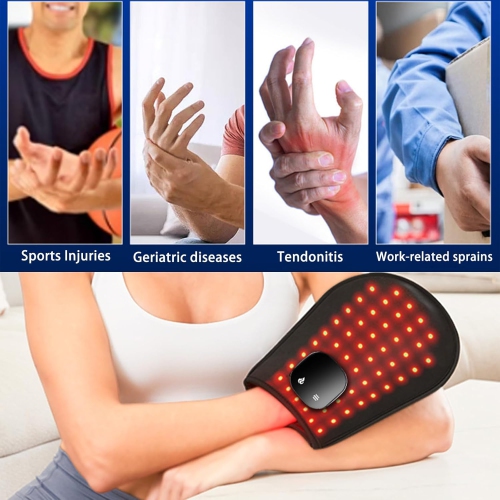 Red Light Therapy Glove Rechargeable LED Near Infrared Light Therapy Glove, for Hand Stiffness Red Light Therapy at Home Red Light Therapy Device