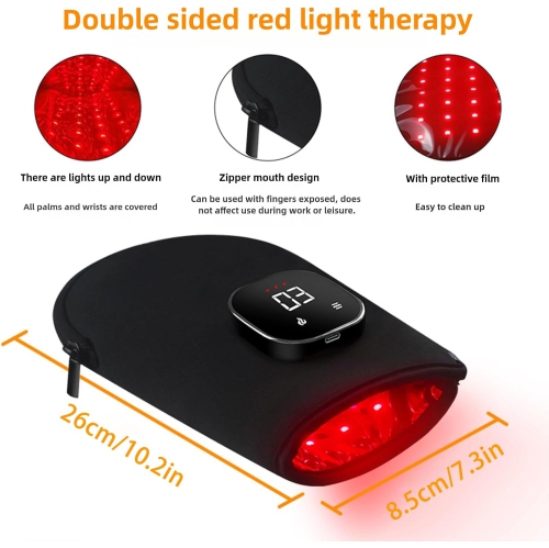 Red Light Therapy Glove Rechargeable LED Near Infrared Light Therapy Glove, for Hand Stiffness Red Light Therapy at Home Red Light Therapy Device